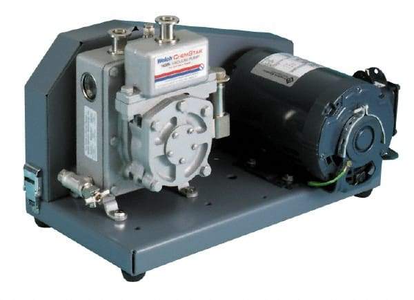 Welch Vacuum - 1 hp Rotary Vane Vaccum Pump - 115/230 Volts, 10.6 CFM, 20" Long x 14.1" Wide x 15.4" High - USA Tool & Supply