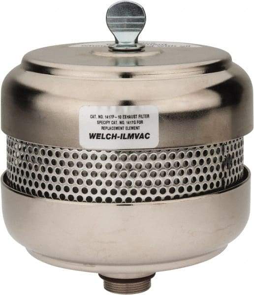 Welch Vacuum - Standard Open Exhaust Filter - For Use with 1402, 1376, 8920 & 8925, 5" Diam x 6-1/4" High - USA Tool & Supply