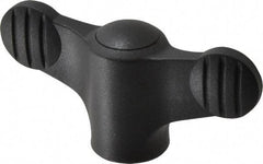 KIPP - 5/16-18 Hole Thread, 2.95" Head Length, Thermoplastic, Tapped Bar / Wing Knob - 0.55" Hole Depth, 1.38" Hub Diam, 0.65" Hub Height, Black - USA Tool & Supply