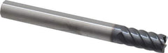 SGS - 1/2", 1-3/32" LOC, 1/2" Shank Diam, 4-1/2" OAL, 6 Flute, Solid Carbide Square End Mill - Single End, AlTiN Finish, Spiral Flute, 45° Helix, Centercutting, Right Hand Cut, Right Hand Flute, Series 57 - USA Tool & Supply