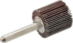 Camel Grinding Wheels - 1" Diam x 1" Face Width, Fine Aluminum Oxide Coated Mounted Flap Wheel - 1/4" Shank Mount, 120 Grit, 30,000 Max RPM - USA Tool & Supply