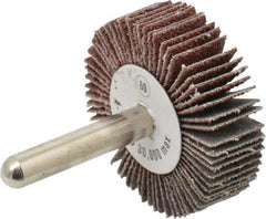 Camel Grinding Wheels - 1-1/2" Diam x 1/2" Face Width, Medium Aluminum Oxide Coated Mounted Flap Wheel - 1/4" Shank Mount, 60 Grit, 30,000 Max RPM - USA Tool & Supply