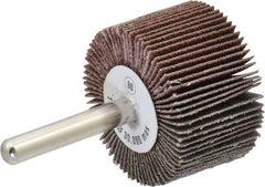 Camel Grinding Wheels - 1-1/2" Diam x 1" Face Width, Medium Aluminum Oxide Coated Mounted Flap Wheel - 1/4" Shank Mount, 80 Grit, 30,000 Max RPM - USA Tool & Supply