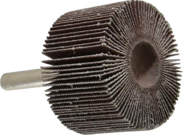 Camel Grinding Wheels - 1-1/2" Diam x 1" Face Width, Very Fine Aluminum Oxide Coated Mounted Flap Wheel - 1/4" Shank Mount, 180 Grit, 30,000 Max RPM - USA Tool & Supply