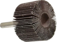 Camel Grinding Wheels - 1-1/2" Diam x 1" Face Width, Very Fine Aluminum Oxide Coated Mounted Flap Wheel - 1/4" Shank Mount, 180 Grit, 30,000 Max RPM - USA Tool & Supply
