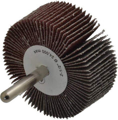 Camel Grinding Wheels - 2-1/2" Diam x 1" Face Width, Medium Aluminum Oxide Coated Mounted Flap Wheel - 1/4" Shank Mount, 80 Grit, 23,000 Max RPM - USA Tool & Supply