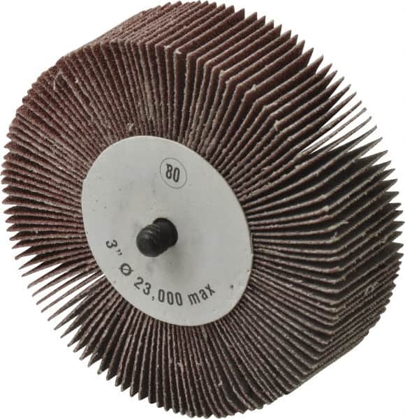 CGW Abrasives - 3" Diam x 1" Face Width, Medium Aluminum Oxide Coated Mounted Flap Wheel - USA Tool & Supply