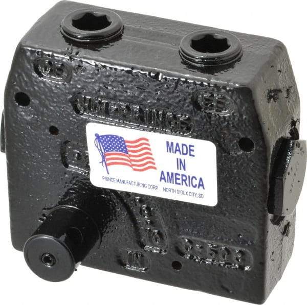 Prince - 30 GPM 1/2 Inlet Cast Iron Hydraulic Control Valve - 4-1/8" High x 4-5/8" Wide x 3-11/32" Long - USA Tool & Supply