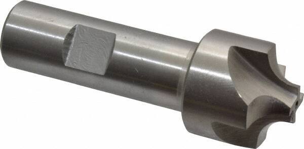 Interstate - 9/32" Radius, 1-1/8" Mill Diam, 4 Flute High Speed Steel Corner Rounding End Mill - Single End, Uncoated, 3-1/4" OAL, 3/4" Shank Diam - USA Tool & Supply