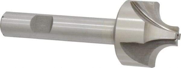 Interstate - 3/8" Radius, 1-1/4" Mill Diam, 4 Flute High Speed Steel Corner Rounding End Mill - Single End, Uncoated, 3-1/2" OAL, 1/2" Shank Diam - USA Tool & Supply