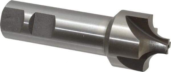 Interstate - 3/8" Radius, 1-1/4" Mill Diam, 4 Flute High Speed Steel Corner Rounding End Mill - Single End, Uncoated, 3-3/4" OAL, 7/8" Shank Diam - USA Tool & Supply
