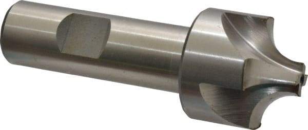 Interstate - 13/32" Radius, 1-1/4" Mill Diam, 4 Flute High Speed Steel Corner Rounding End Mill - Single End, Uncoated, 3-1/2" OAL, 3/4" Shank Diam - USA Tool & Supply