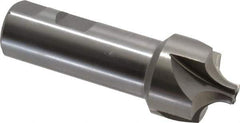 Interstate - 7/16" Radius, 1-3/8" Mill Diam, 4 Flute High Speed Steel Corner Rounding End Mill - Single End, Uncoated, 4" OAL, 1" Shank Diam - USA Tool & Supply