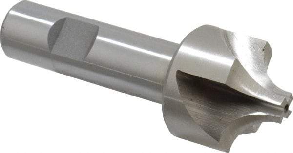 Interstate - 15/32" Radius, 1-3/8" Mill Diam, 4 Flute High Speed Steel Corner Rounding End Mill - Single End, Uncoated, 3-3/4" OAL, 3/4" Shank Diam - USA Tool & Supply