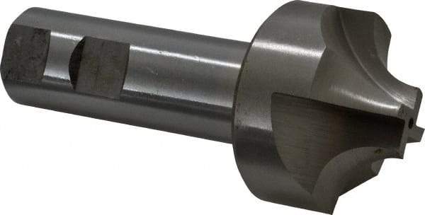 Interstate - 9/16" Radius, 1-5/16" Mill Diam, 4 Flute High Speed Steel Corner Rounding End Mill - Single End, Uncoated, 4-1/4" OAL, 1" Shank Diam - USA Tool & Supply
