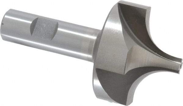 Interstate - 13/16" Radius, 2-1/4" Mill Diam, 4 Flute High Speed Steel Corner Rounding End Mill - Single End, Uncoated, 4-1/8" OAL, 3/4" Shank Diam - USA Tool & Supply