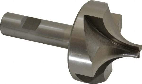 Interstate - 27/32" Radius, 2-1/2" Mill Diam, 4 Flute High Speed Steel Corner Rounding End Mill - Single End, Uncoated, 4-1/2" OAL, 3/4" Shank Diam - USA Tool & Supply