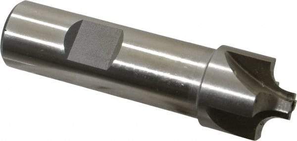 Interstate - 13/64" Radius, 7/8" Mill Diam, 4 Flute High Speed Steel Corner Rounding End Mill - Single End, Uncoated, 3-1/8" OAL, 3/4" Shank Diam - USA Tool & Supply