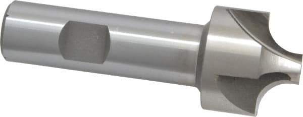 Interstate - 3/8" Radius, 1-1/4" Mill Diam, 4 Flute High Speed Steel Corner Rounding End Mill - Single End, Uncoated, 3-1/2" OAL, 3/4" Shank Diam - USA Tool & Supply