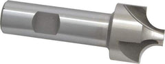 Interstate - 3/8" Radius, 1-1/4" Mill Diam, 4 Flute High Speed Steel Corner Rounding End Mill - Single End, Uncoated, 3-1/2" OAL, 3/4" Shank Diam - USA Tool & Supply