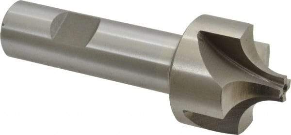 Interstate - 7/16" Radius, 1-3/8" Mill Diam, 4 Flute High Speed Steel Corner Rounding End Mill - Single End, Uncoated, 3-3/4" OAL, 3/4" Shank Diam - USA Tool & Supply