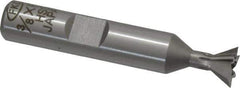 Interstate - 3/8" Diam x 3/16" Width of Cut, 60° Included Angle, High Speed Steel Dovetail Cutter - 3/8" Shank Diam, 2-1/8" Overall Length, Uncoated - USA Tool & Supply