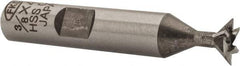 Interstate - 3/8" Diam x 3/16" Width of Cut, 45° Included Angle, Cobalt Dovetail Cutter - 3/8" Shank Diam, 1-15/16" Shank Length, 2-1/8" Overall Length - USA Tool & Supply