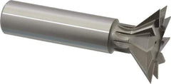 Interstate - 1-3/8" Diam x 9/16" Width of Cut, 45° Included Angle, Cobalt Dovetail Cutter - 5/8" Shank Diam, 2-5/16" Shank Length, 2-7/8" Overall Length - USA Tool & Supply