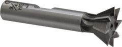 Interstate - 3/4" Diam x 5/16" Width of Cut, 60° Included Angle, Cobalt Dovetail Cutter - 3/8" Shank Diam, 2-1/8" Overall Length, Uncoated - USA Tool & Supply