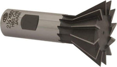 Interstate - 2-1/4" Diam x 1-1/16" Width of Cut, 60° Included Angle, Cobalt Dovetail Cutter - 1" Shank Diam, 3-1/4" Overall Length, Uncoated - USA Tool & Supply