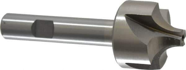 Interstate - 3/8" Radius, 1-1/4" Mill Diam, 4 Flute Cobalt Corner Rounding End Mill - Single End, Uncoated, 3-1/2" OAL, 1/2" Shank Diam - USA Tool & Supply