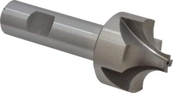Interstate - 1/2" Radius, 1-1/2" Mill Diam, 4 Flute Cobalt Corner Rounding End Mill - Single End, Uncoated, 3-7/8" OAL, 3/4" Shank Diam - USA Tool & Supply