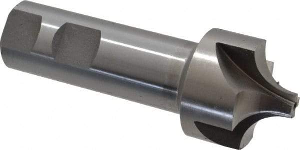 Interstate - 1/2" Radius, 1-1/2" Mill Diam, 4 Flute Cobalt Corner Rounding End Mill - Single End, Uncoated, 4-1/8" OAL, 1" Shank Diam - USA Tool & Supply