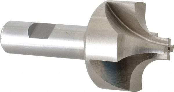 Interstate - 9/16" Radius, 1-15/16" Mill Diam, 4 Flute Cobalt Corner Rounding End Mill - Single End, Uncoated, 4" OAL, 3/4" Shank Diam - USA Tool & Supply