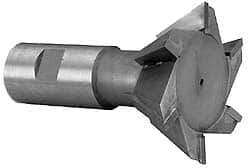 Keo - 3" Diam x 1" Width of Cut, 45° Included Angle, Carbide-Tipped Dovetail Cutter - 1-1/4" Shank Diam, 4-1/2" Overall Length, 0.02" Corner Radius, Weldon Flat, Uncoated - USA Tool & Supply