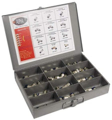 Alpha Technologies - 36 Piece, Swift Fit Push In Fitting Metric Kit - 1/8 to 3/8" Thread, 10mm Tube - USA Tool & Supply