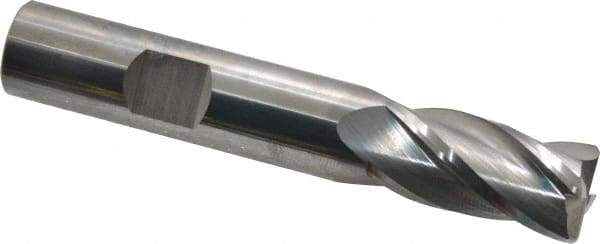 SGS - 1/2", 4 Flute, Single End, Solid Carbide, 0.045" Corner Radius End Mill - 3" OAL, 30° Helix, Right Hand Flute, 1" LOC, Right Hand Cut - USA Tool & Supply