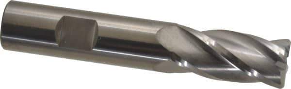 SGS - 5/8", 4 Flute, Single End, Solid Carbide, 0.06" Corner Radius End Mill - 3-1/2" OAL, 30° Helix, Right Hand Flute, 1-1/4" LOC, Right Hand Cut - USA Tool & Supply