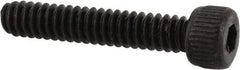 Made in USA - #6-32 UNC Hex Socket Drive, Socket Cap Screw - Alloy Steel, Black Oxide Finish, Fully Threaded, 3/4" Length Under Head - USA Tool & Supply