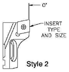Parlec - Series Twin Bore Roughing, Right Hand Cut, Boring Cartridge - CCMT 06 Insert, 0° Lead Angle - USA Tool & Supply