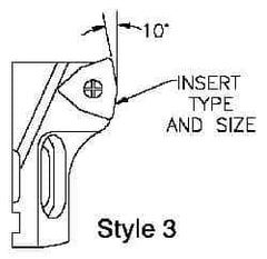 Parlec - Series Twin Bore Roughing, Right Hand Cut, Boring Cartridge - WCMX 08 Insert, 10° Lead Angle - USA Tool & Supply