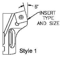 Parlec - Series Twin Bore Roughing, Right Hand Cut, Boring Cartridge - SCMT12 Insert, 6° Lead Angle - USA Tool & Supply