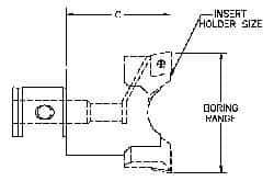 Parlec - 29.97mm Body Diam, Manual Twin Cutter Boring Head - 32.26mm to 49.53mm Bore Diam - Exact Industrial Supply