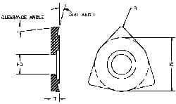Parlec - WCMX043115 Grade TT Carbide Boring Insert - TiN/TiC/TiN Finish, 80° Trigon, 7° Relief Angle, 1/4" Inscr Circle, 3/32" Thick, 1/32" Corner Radius - USA Tool & Supply