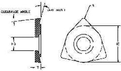 Parlec - WCMX043115 Grade TT Carbide Boring Insert - TiN/TiC/TiN Finish, 80° Trigon, 7° Relief Angle, 1/4" Inscr Circle, 3/32" Thick, 1/32" Corner Radius - USA Tool & Supply