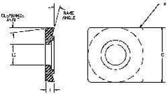 Parlec - SCMT121615 Grade TT Carbide Boring Insert - TiN/TiC/TiN Finish, 90° Square, 7° Relief Angle, 1/2" Inscr Circle, 3/16" Thick, 1/64" Corner Radius - USA Tool & Supply