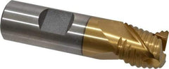 Interstate - 3/4" Diam, Coarse Pitch, 3/4" LOC, 3 Flute Cobalt Roughing Square End Mill - TiN Finish, 3" OAL, 3/4" Shank Diam, Single End, Centercutting - USA Tool & Supply