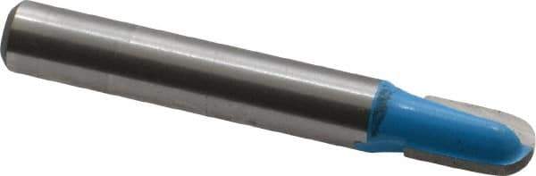 ROMAN CARBIDE - 1/4" Cut Diam, 3/8" Length of Cut, 2 Flute, Core Box, Edge Profile Router Bit - Carbide-Tipped, 1/4" Shank Diam, 1-1/4" Shank Length, 1-3/4" OAL, Uncoated - USA Tool & Supply