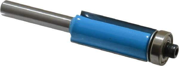 ROMAN CARBIDE - 1/2" Cut Diam, 1-3/16" Length of Cut, 2 Flute, Flush Trim, Edge Profile Router Bit - Carbide-Tipped, 1/4" Shank Diam, 1-1/4" Shank Length, 2-3/4" OAL, Uncoated, Piloted - USA Tool & Supply