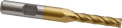 Interstate - 1/4" Diam, Fine Pitch, 1-1/8" LOC, 4 Flute Cobalt Roughing Square End Mill - TiN Finish, 3-1/8" OAL, 3/8" Shank Diam, Single End - USA Tool & Supply